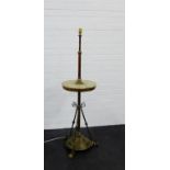 A brass and onyx standard lamp table, 130 x 38cm From the residual contents of a West Coast Family