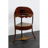 A 19th century mahogany corner wash stand, 106 x 80cm From the residual contents of a West Coast