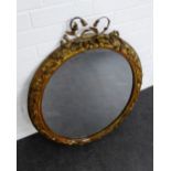 An oval gilt framed wall mirror, 80 x 62cm From the residual contents of a West Coast Family Country