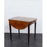 A mahogany and inlaid Pembroke table on square tapering supports, 74 x 80cm From the residual