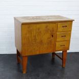 An Eastern hardwood work table with carved chinoiserie pattern, 78 x 78cm