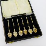 Iain MacCormick of Iona Sterling silver set of six spoons, each with celtic knotwork patterned stems