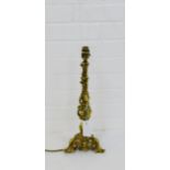 A brass table lamp base