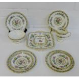 A Foley bone china 'Ming Rose' patterned teaset comprising six cups, six saucers, six side plates,