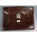 A brown leather satchel