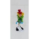 A Murano coloured glass clown, 23cm high
