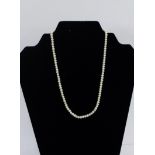 A strand of pearls with a 9 carat gold clasp fitting