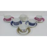 Six Arabia porcelain coffee cups and saucers, (12)