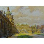 Rudolph Poeschmann 'Zwinger, Dresden' Oil-on-board, signed and framed, 86 x 64cm