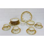 A Royal Albert crown china teaset, comprising twelve cups, twelve saucers, twelve side plates, cream