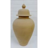 A large stoneware vase and cover, 55cm high