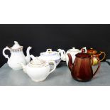 A group of 19th century and later teapots, (a lot)
