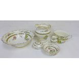 A George Jones & Sons crescent china 'Gold' patterned wash set, comprising two bowls, two chamber