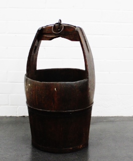 A wooden water pail