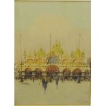 20th Century School 'Venice' Watercolour, signed indistinctly, in a glazed frame, 23 x 33cm