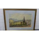 Fred Stott Limited edition print of 'Edinburgh with Scott Monument and Princes Street', signed in