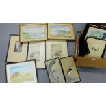 A carton containing a quantity of various engravings, prints, watercolours etc., (a large lot)