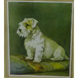 E.L. Tanner Framed coloured dog print, 'Jeff', in a glazed frame, 20 x 25cm