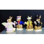 A collection of four Royal Doulton 'Bunnykins' special edition 'Teapots of the World', to include '