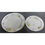 Two Shelley porcelain 'Wild Anemone' patterned oval ashets, largest 39cm long, (2)