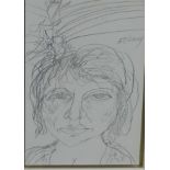 John Bellany, CBE, RA, HRSA, (Scottish.1942-2013) 'Woman of the Mediterranean' Pencil drawing,