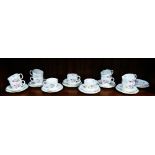 A Royal Crown Derby porcelain 'Derby Posies' patterned teaset, comprising eleven cups, nine