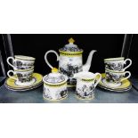 A Villeroy & Boch 'Audun Ferme' Country Collection teaset / coffee set, comprising four cups, four