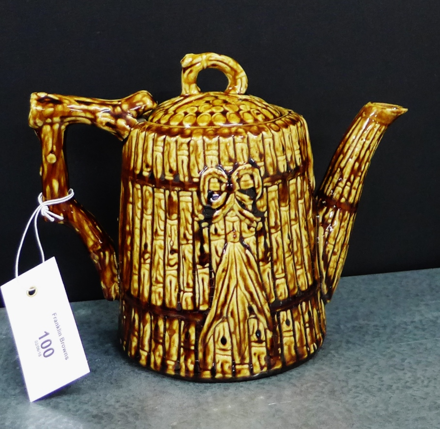 A Belfield & Co of Portobello Scottish pottery treacle glazed teapot