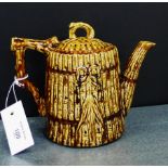 A Belfield & Co of Portobello Scottish pottery treacle glazed teapot