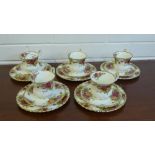 Royal Albert 'Old Country Roses' teaset comprising five cups, six saucers and six side plates, (17)