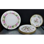 A set of four Spode 'Garden Flowers' porcelain cabinet plates to include 'Tulip', 'Meadow