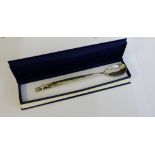 Sheana M Stephen DA, contemporary silver spoon with a hammered finish, Edinburgh 2011, boxed, 18cm