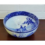 Royal Doulton 'Morland' patterned blue and white bowl, 26cm diameter