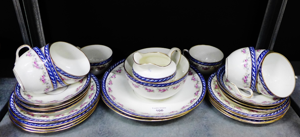 A Staffordshire porcelain eight-place tea set, (28)