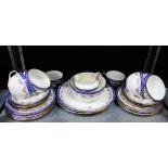 A Staffordshire porcelain eight-place tea set, (28)