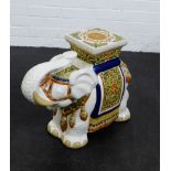 A pottery elephant verandah stool , 44 x 60cm