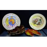 A mixed lot to include a 'Chief O' the Clan' Royal Doulton series plate, Paragon King George VI
