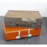 Two vintage travel cases, 20 x 70cm (2)