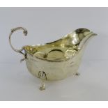 George V silver cream jug,on three hoof feet, Birmingham 1915