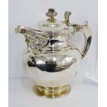 George IV Scottish silver hot water pot by James McKay of Edinburgh, 1827, the domed hinged lid with