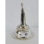 A silver plate on copper wine funnel, 13cm long