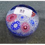 Baccarat millefiori paperweight with 1973 cane