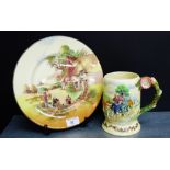 A Crown Devon Fieldings 'Daisy Bell' musical jug, together with a Royal Doulton series ware