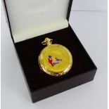 'Lest We Forget ' commemorative gilt metal pocket watch, in fitted box