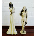 Two resin female figures, (2)