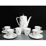 A retro Bavarian porcelain coffee set in the 'Monika' pattern