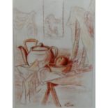 Gordon Turner Thomson 'Teapot' Red Chalk Still Life, signed with initials and dated '98, framed,