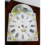 Longcase painted clock dial with Roman numerals