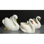 Sylvac swan posy together with two others, (3)