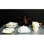 Mixed lot to include a Scottish treacle glazed teapot and a collection of later 20th century